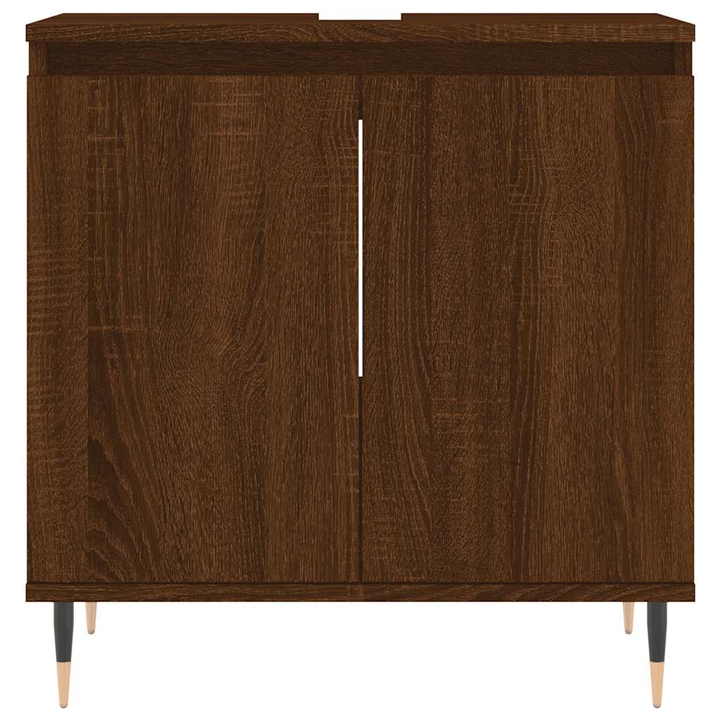 vidaXL Badkamerkast 58x33x60 cm bewerkt hout bruin eikenkleur