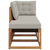vidaXL 3 st Modulaire buitensofa eenheden Natuurlijk en Lichtgrijs