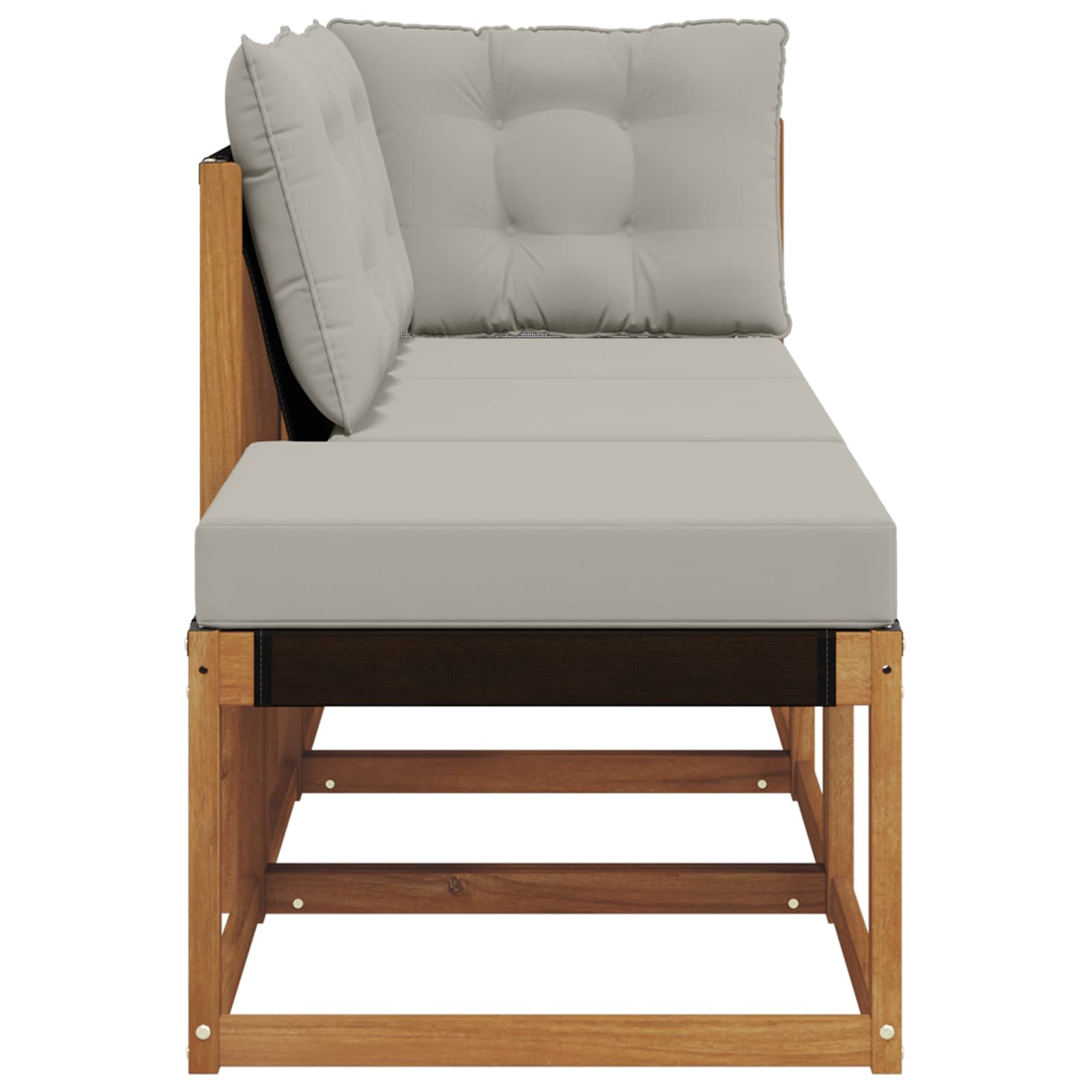 vidaXL 3 st Modulaire buitensofa eenheden Natuurlijk en Lichtgrijs
