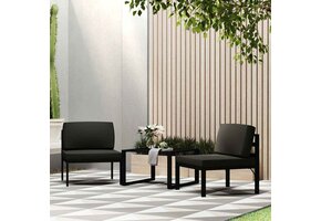 vidaXL Loungeset 3-delig Aluminium Antraciet 35% Korting