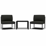 vidaXL 3-delige Loungeset met kussens aluminium antracietkleurig