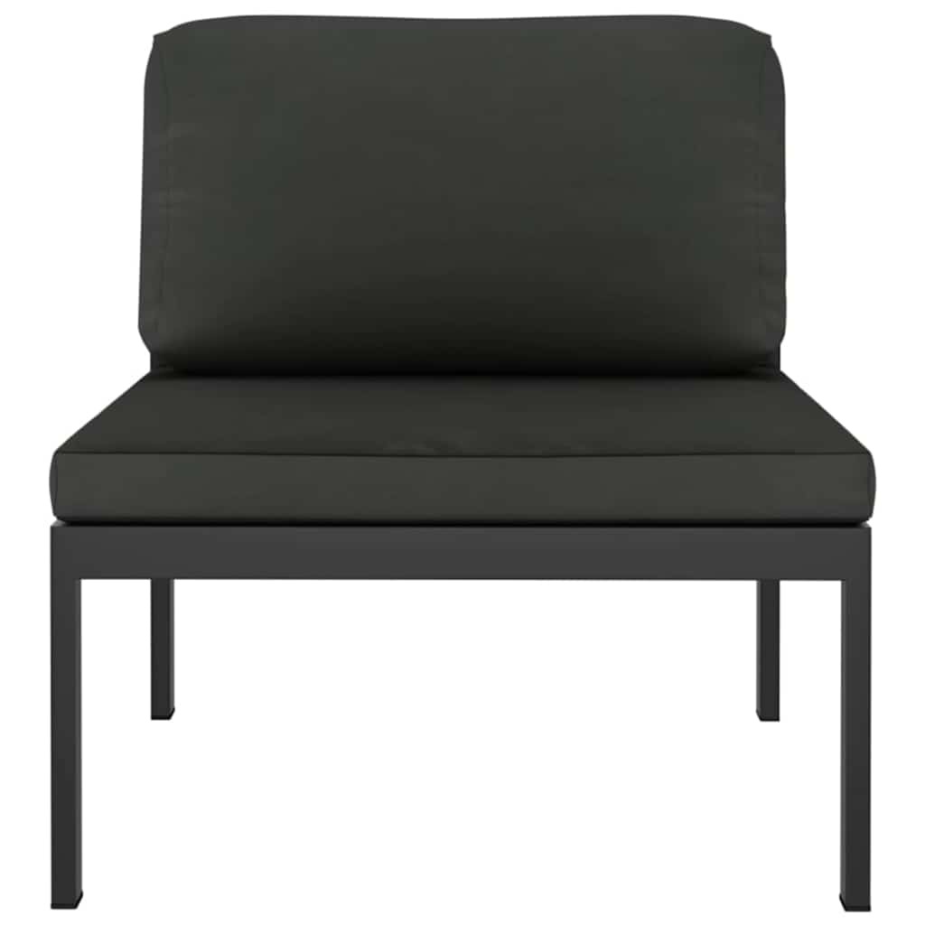 vidaXL 3-delige Loungeset met kussens aluminium antracietkleurig