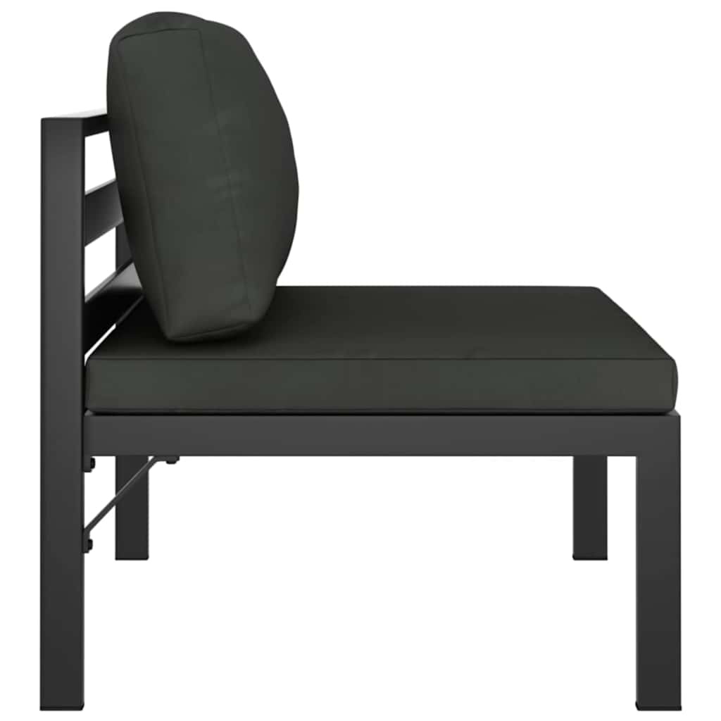 vidaXL 3-delige Loungeset met kussens aluminium antracietkleurig