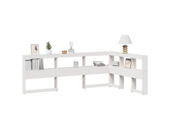 vidaXL Boekenkast Hoofdeinde L-vormig 120 cm massief grenenhout wit