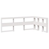 vidaXL Boekenkast Hoofdeinde L-vormig 120 cm massief grenenhout wit