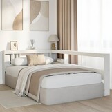 vidaXL Boekenkast Hoofdeinde L-vormig 120 cm massief grenenhout wit
