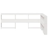 vidaXL Boekenkast Hoofdeinde L-vormig 120 cm massief grenenhout wit