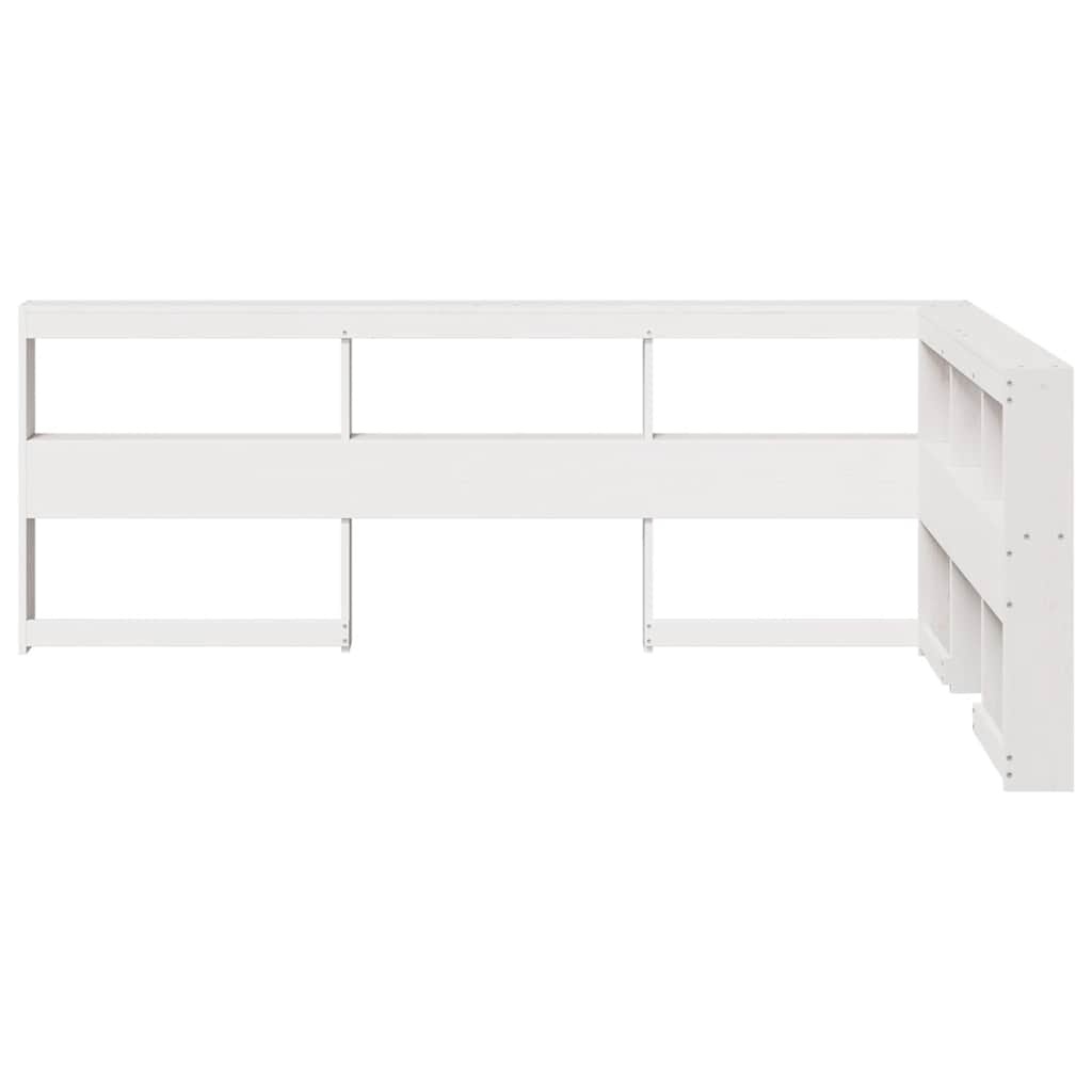 vidaXL Boekenkast Hoofdeinde L-vormig 120 cm massief grenenhout wit