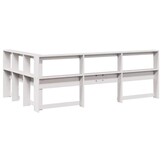 vidaXL Boekenkast Hoofdeinde L-vormig 120 cm massief grenenhout wit