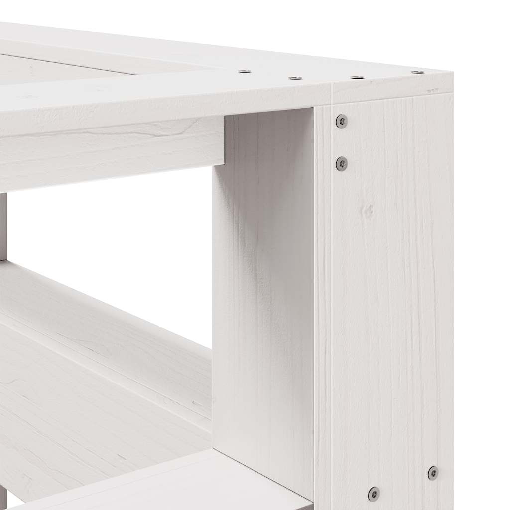 vidaXL Boekenkast Hoofdeinde L-vormig 120 cm massief grenenhout wit