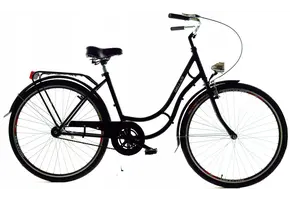 Retro damesfiets zwart 28 inch - 55% korting