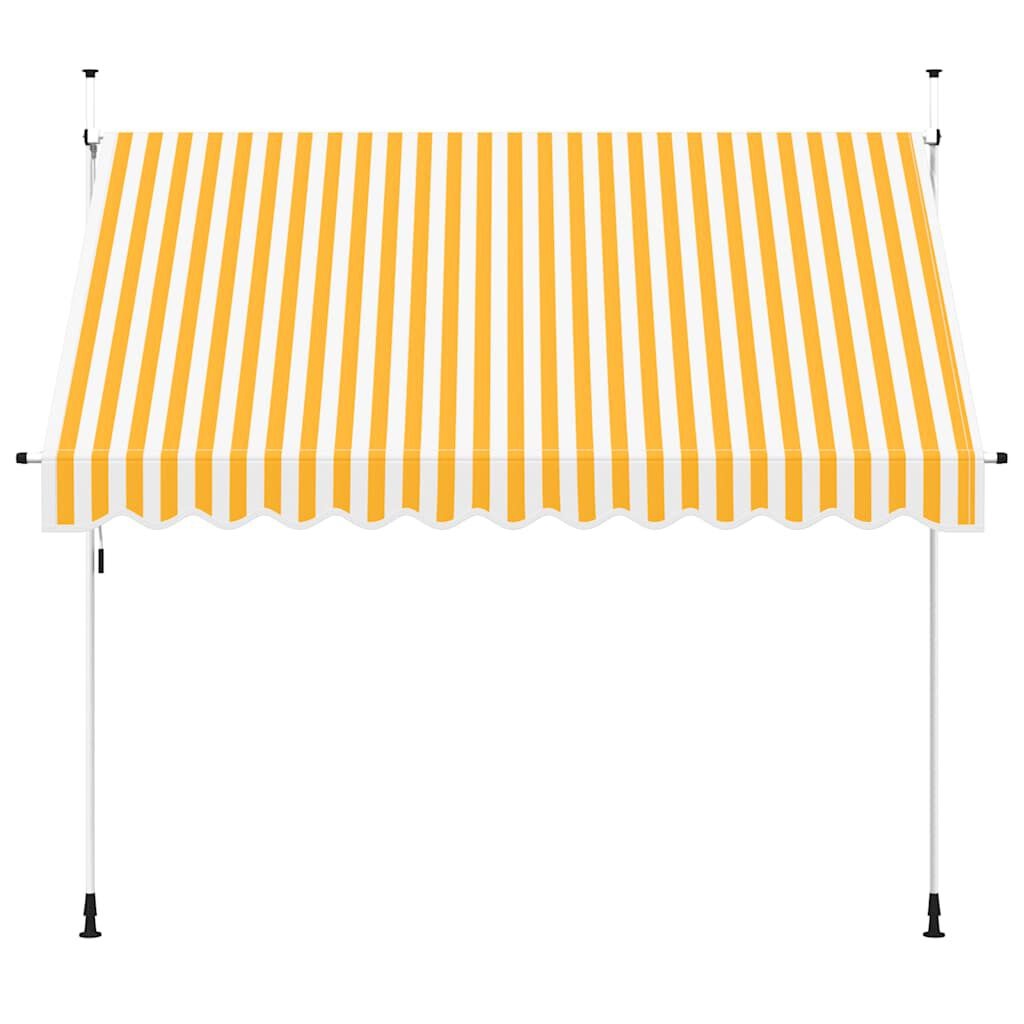 vidaXL Luifel handmatig uittrekbaar 300 cm oranje en witte strepen