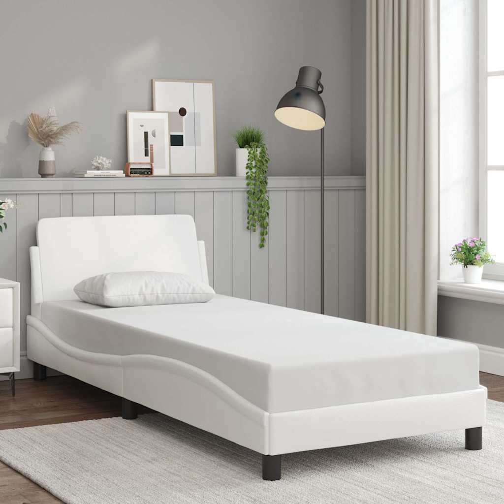 vidaXL Bedframe "Dover" kunstleer wit 90x190 cm