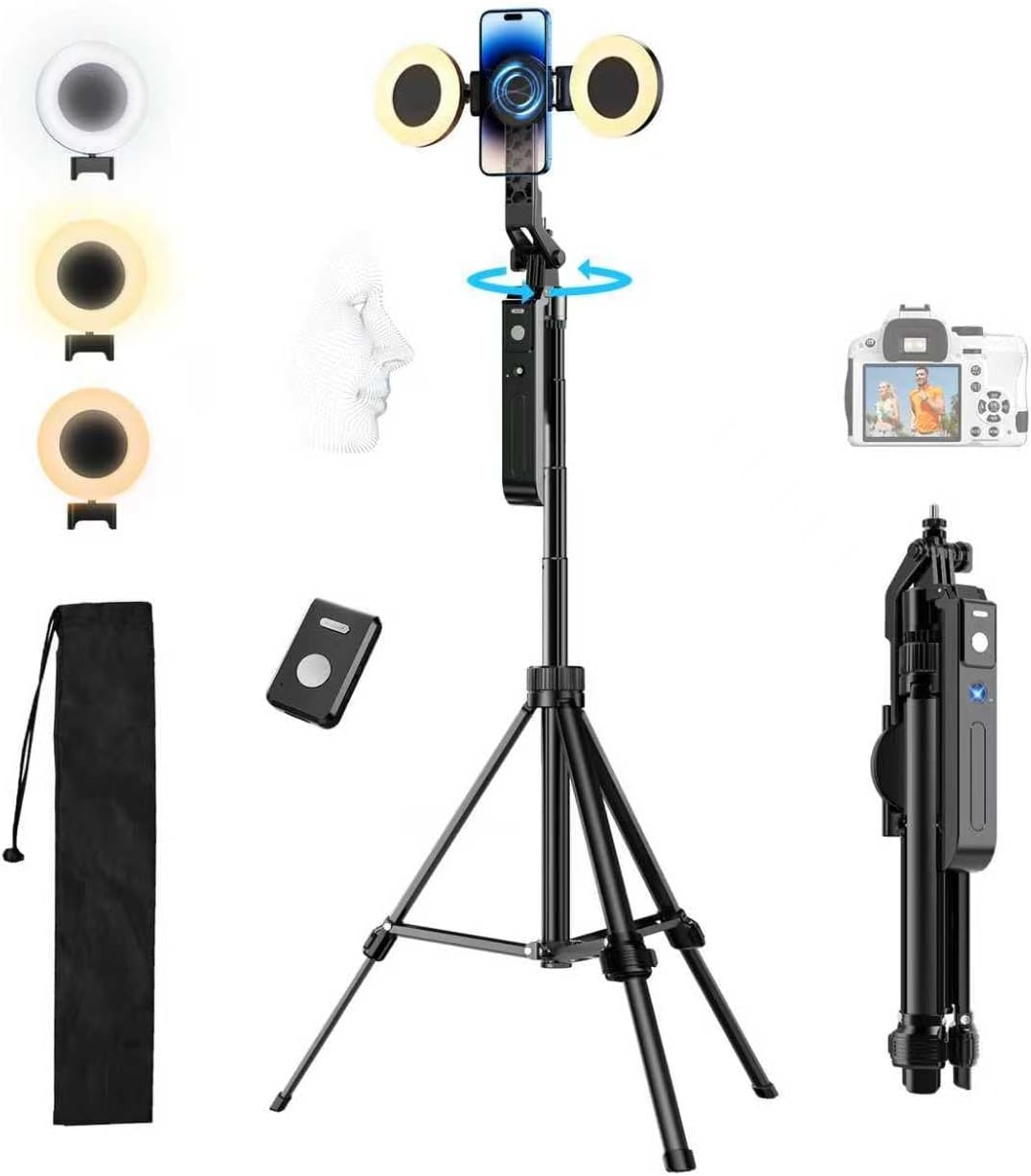 yAyusi Auto Face Tracking Statief 360° Rotatie met Licht