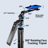 yAyusi Auto Face Tracking Statief 360° Rotatie met Licht