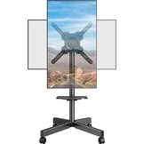Mobiele standaard op wielen voor tv's van 23 tot 60 inch, tv-trolley met verstelbare hoogte en helling, maximale VESA-compatibiliteit van 400 x 400 mm, tot 35 kg, rotatie bij