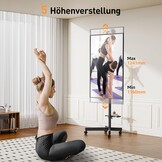 Mobiele standaard op wielen voor tv's van 23 tot 60 inch, tv-trolley met verstelbare hoogte en helling, maximale VESA-compatibiliteit van 400 x 400 mm, tot 35 kg, rotatie bij