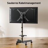 Mobiele standaard op wielen voor tv's van 23 tot 60 inch, tv-trolley met verstelbare hoogte en helling, maximale VESA-compatibiliteit van 400 x 400 mm, tot 35 kg, rotatie bij