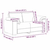 vidaXL Loveseat Wolkengrijs 160 cm Stof