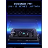 llano RGB Gaming Laptop Koelpad, koelpad met traploze touch-bediening en 3 poorten USB A, grote krachtige turbo-ventilator, afdichtingsschuim voor 15-19 inch computernotebook