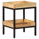 vidaXL Bijzettafel met plank Bruin 35 x 35 x 45 cm massief mangohout