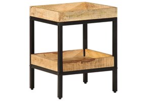 Bijzettafel Massief Mangohout met Plank - 62% Korting!