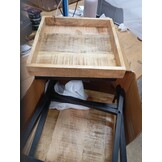 vidaXL Bijzettafel met plank Bruin 35 x 35 x 45 cm massief mangohout