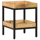 vidaXL Bijzettafel met plank Bruin 35 x 35 x 45 cm massief mangohout