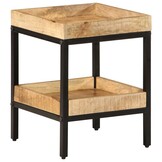 vidaXL Bijzettafel met plank Bruin 35 x 35 x 45 cm massief mangohout