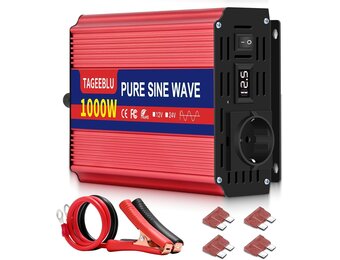 Zuivere Sinus Omvormer 1000W 12V/220V LCD 2 EU Stopcontacten - 34% Korting!