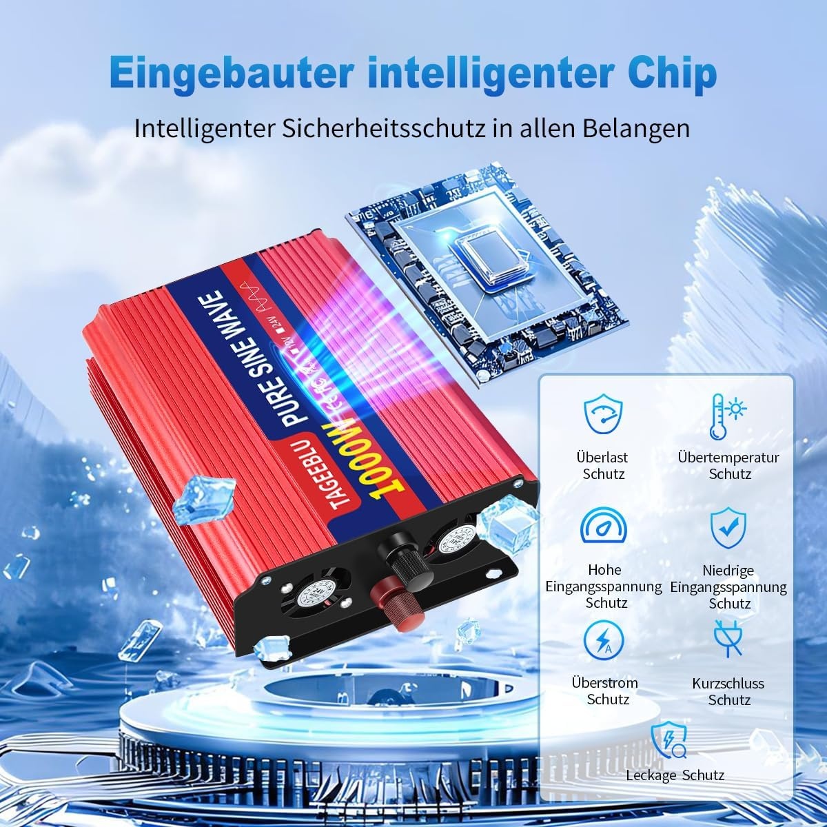 Zuivere Sinus Omvormer 1000W 12V/220V LCD 2 EU Stopcontacten - 34% Korting!