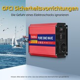 Zuivere Sinus Omvormer 1000W 12V/220V LCD 2 EU Stopcontacten - 34% Korting!