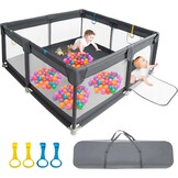 Babybox Wasbaar Grijs-Zwart 150x150 cm - 34% Korting