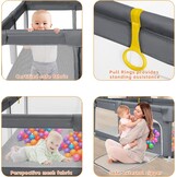Babybox Wasbaar Grijs-Zwart 150x150 cm - 34% Korting