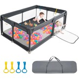 Babybox Wasbaar Grijs-Zwart 150x150 cm - 34% Korting