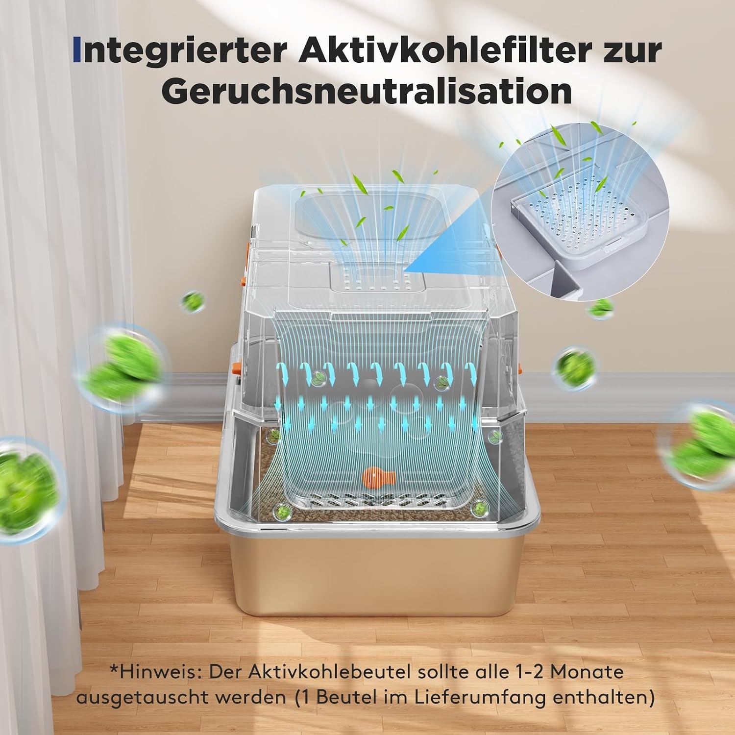 XL Overdekte Kattenbak RVS Donkergrijs - 34% Korting