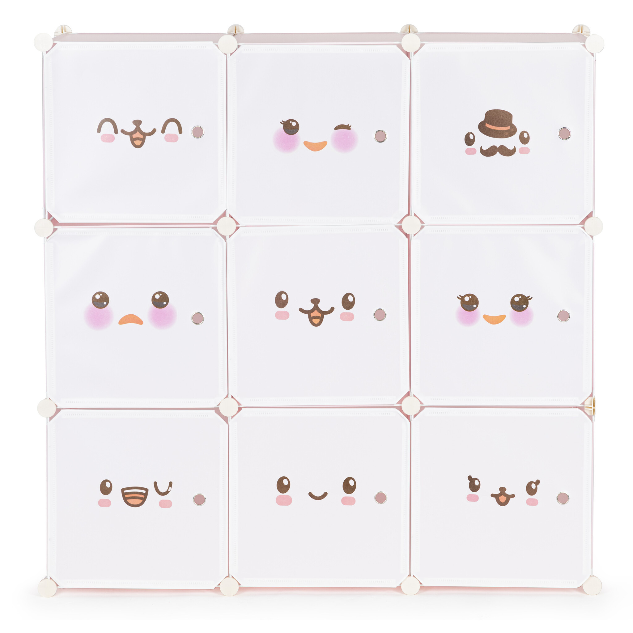 Roze Speelgoedkast met 9 Deuren - 110x110x37 cm - Snuitjes Design