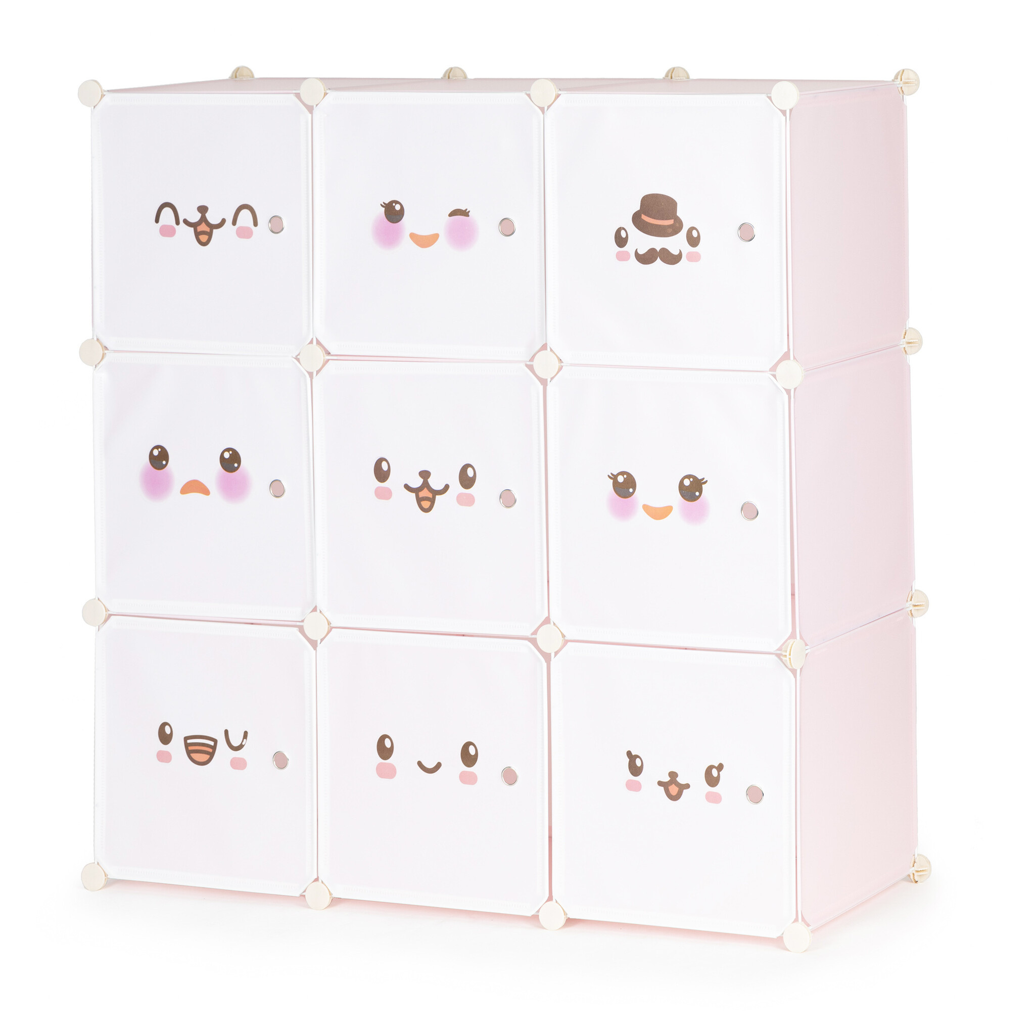 Roze Speelgoedkast met 9 Deuren - 110x110x37 cm - Snuitjes Design