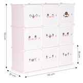 Roze Speelgoedkast met 9 Deuren - 110x110x37 cm - Snuitjes Design