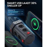 8-voudige stekkerdoos met 4 USB & overspanningsbeveiliging - 33% korting