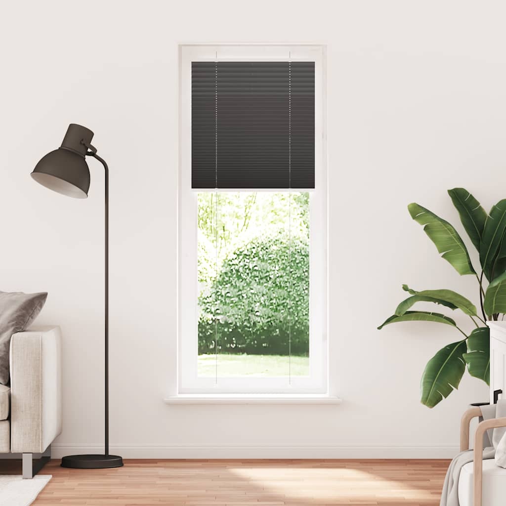 vidaXL Plissé Gordijn 80x200 cm Polyester Zwart - 32% Korting