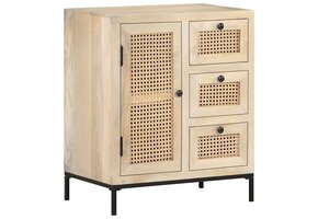 Dressoir Massief Mangohout & Riet 70% Korting