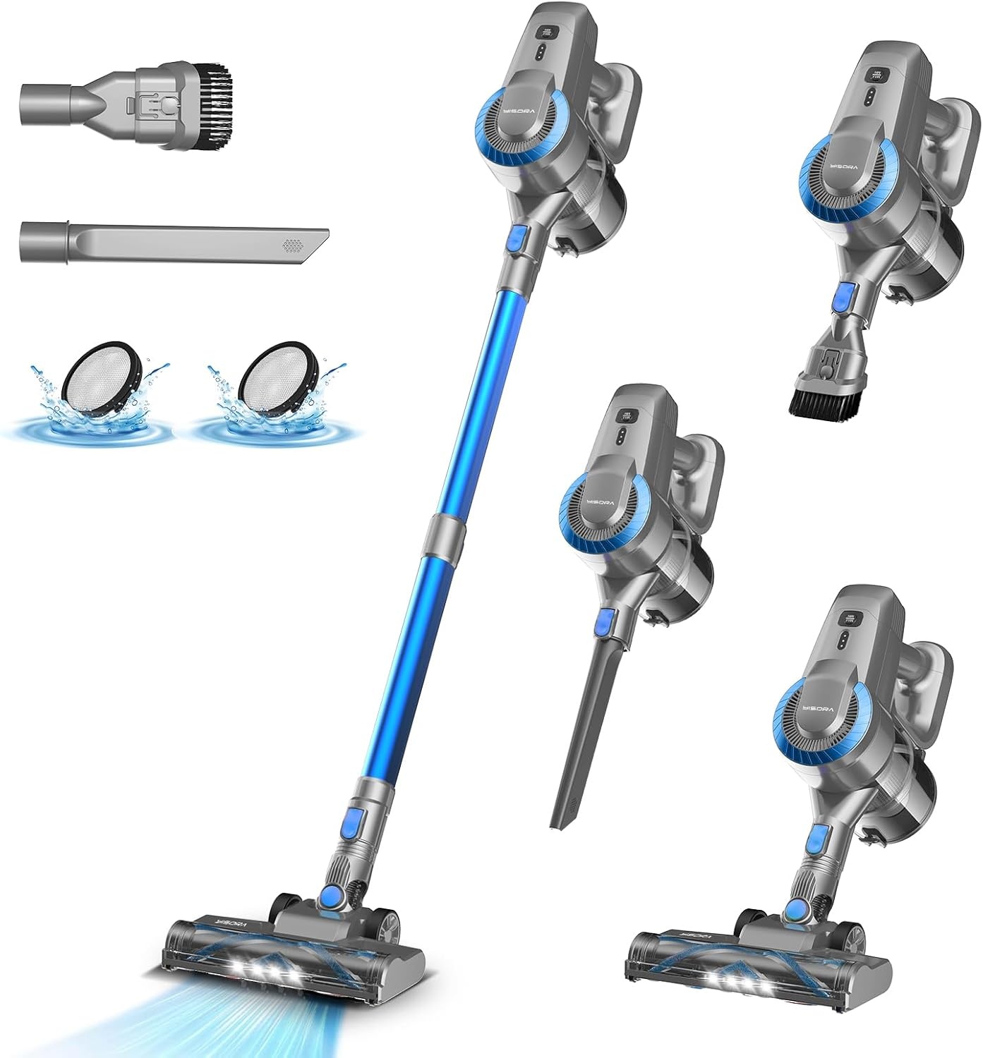 Draadloze Steelstofzuiger 28000 Pa, 175W, 55min, Tapijt & Harde Vloeren, Dierenharen - 34% Korting