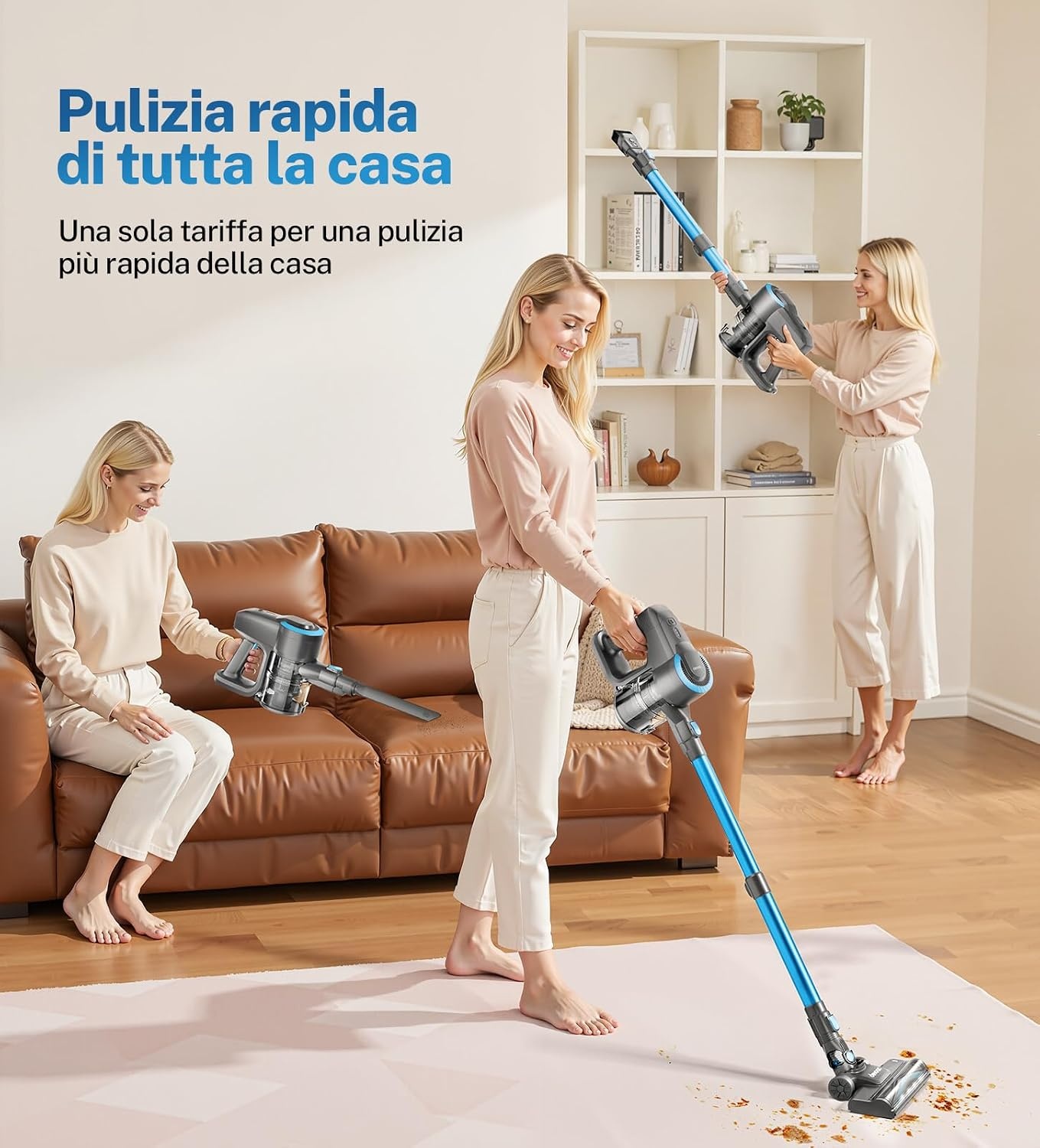 Draadloze Steelstofzuiger 28000 Pa, 175W, 55min, Tapijt & Harde Vloeren, Dierenharen - 34% Korting