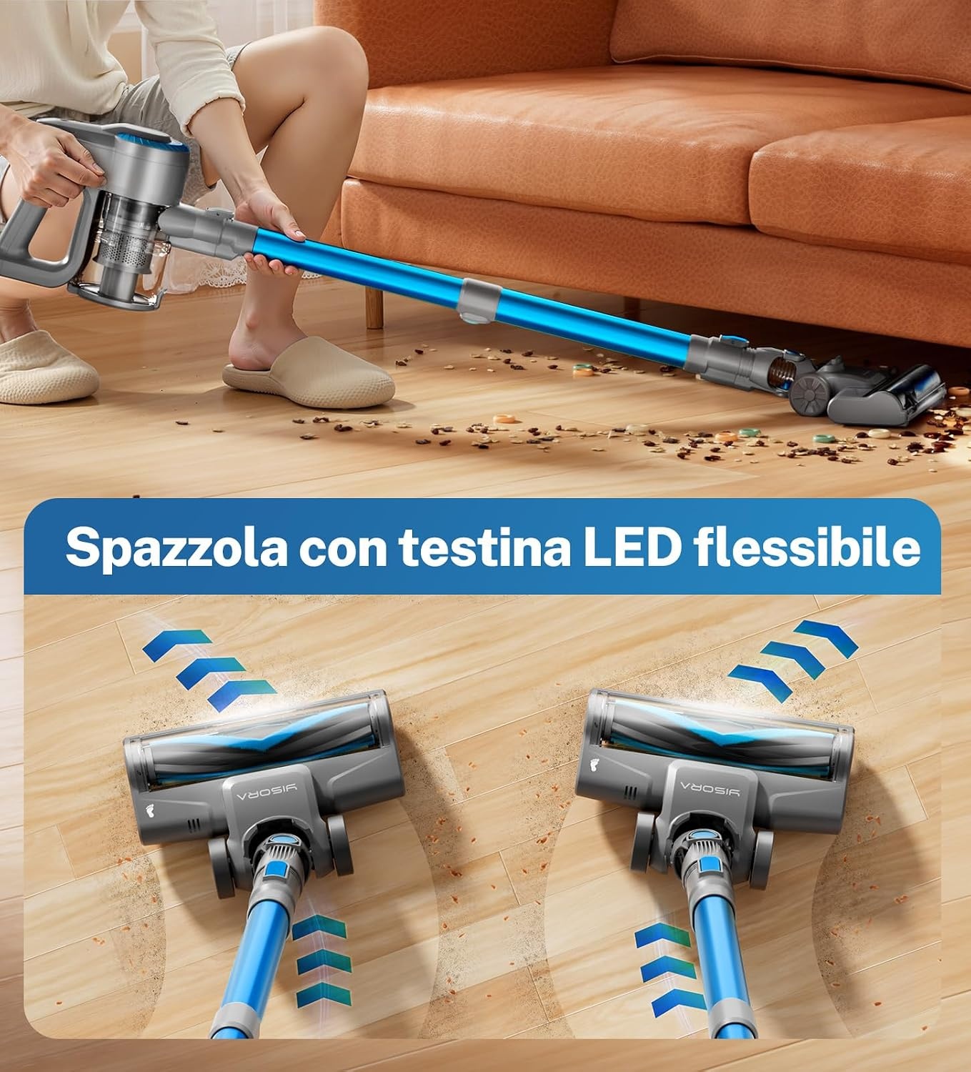 Draadloze Steelstofzuiger 28000 Pa, 175W, 55min, Tapijt & Harde Vloeren, Dierenharen - 34% Korting