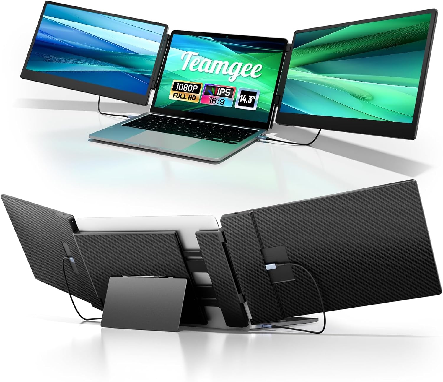 Draagbare Triple Monitor 15.6" FHD 1080P IPS 120% sRGB - 35% Korting