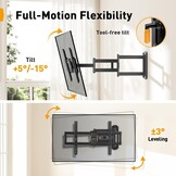 TV-wandbeugel 42-84" 94cm Arm, Draaibaar 90°, Tot 68kg (34% Korting)