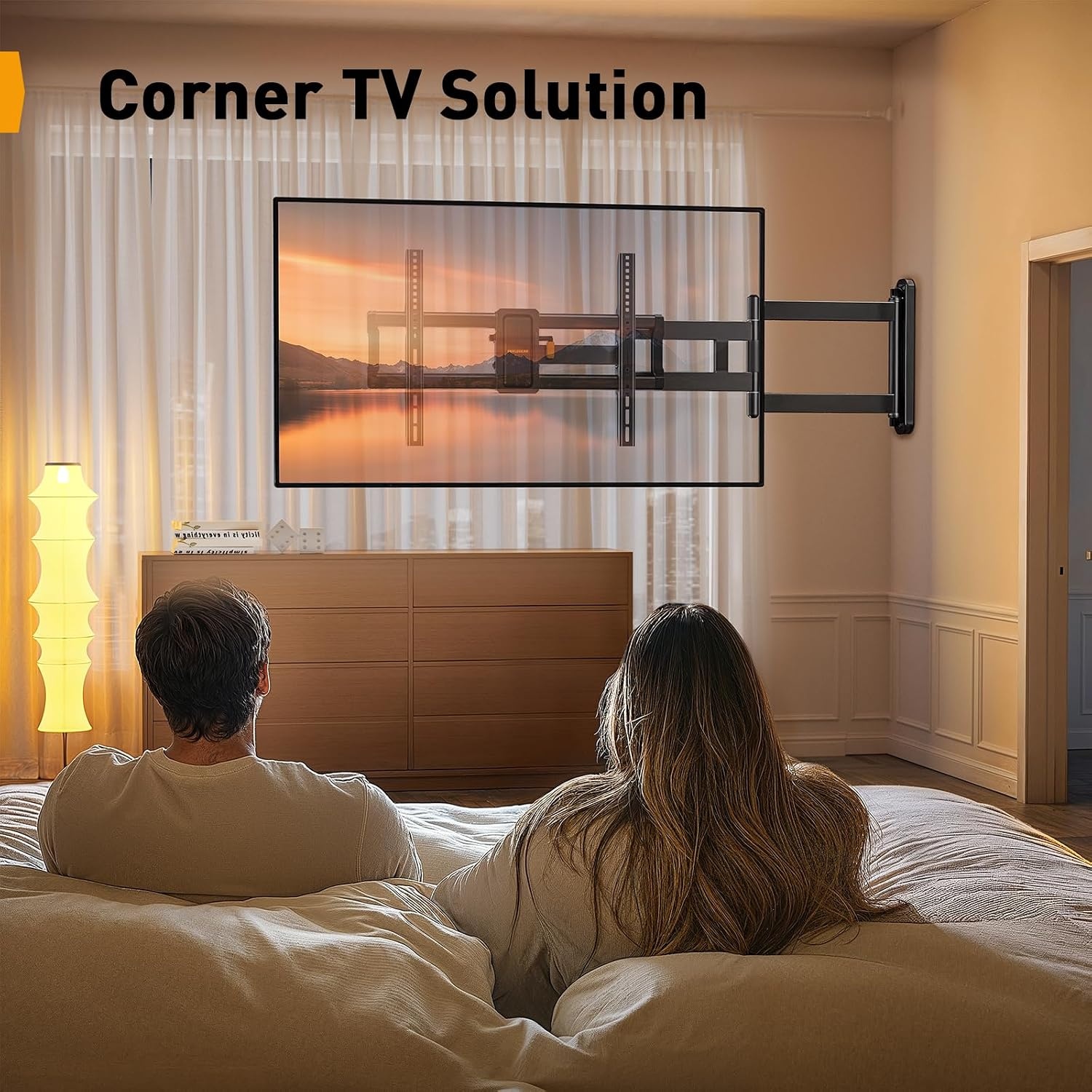 TV-wandbeugel 42-84" 94cm Arm, Draaibaar 90°, Tot 68kg (34% Korting)