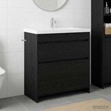 Badkamer Kast Onder Wasbak Zwart Eiken 78.5x37.5x81 cm - 54% Korting