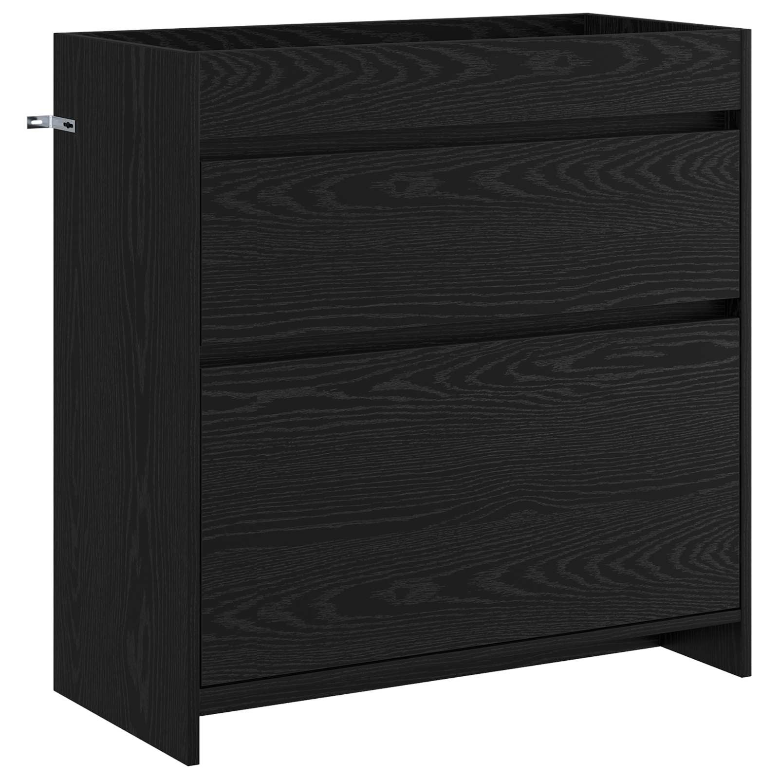 Badkamer Kast Onder Wasbak Zwart Eiken 78.5x37.5x81 cm - 54% Korting